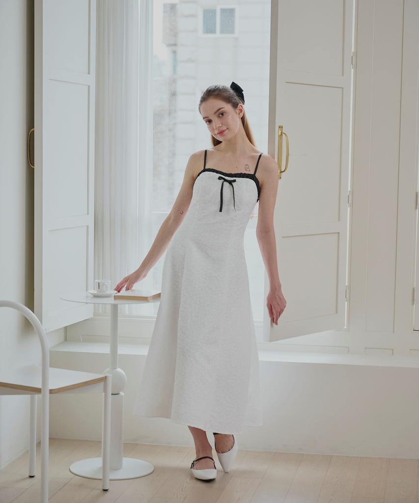 ALIENAR Satin Shirring Coloring Dress
