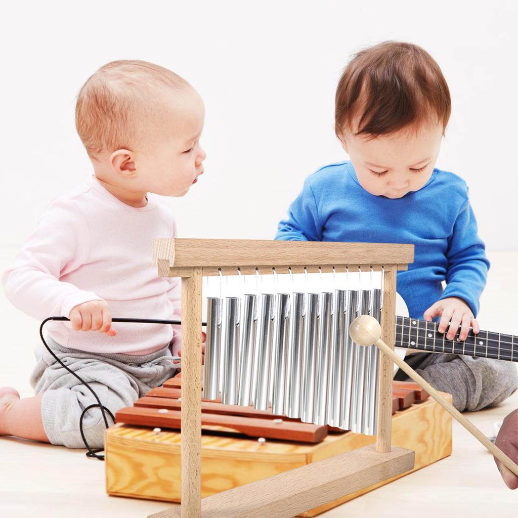 Musical Wooden Wind Chime 12 Pitch Developmental Toy For Toddler Auditory Sensitivity Training Learning Instrument Toy