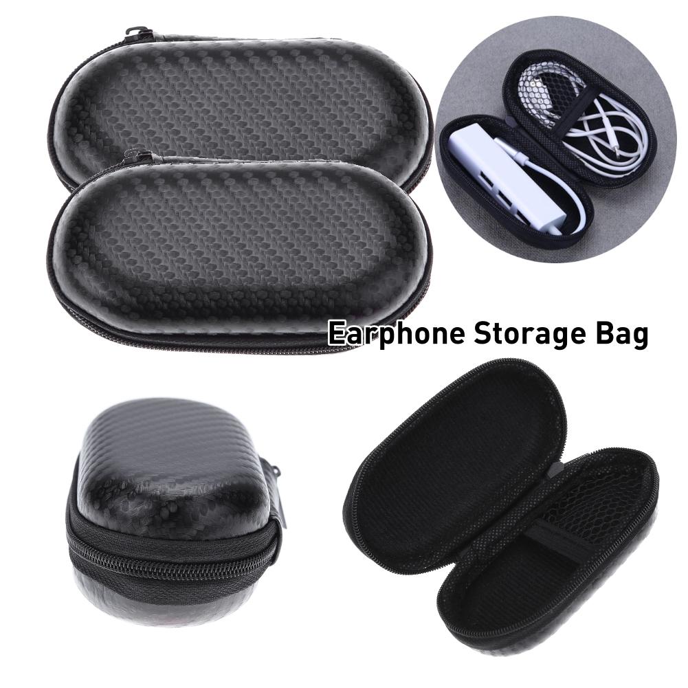 1/2PCS Earphones Storage Bag Protective Case For Wired/Bluetooth-compatible Earphone with PU Zipper Storage Box