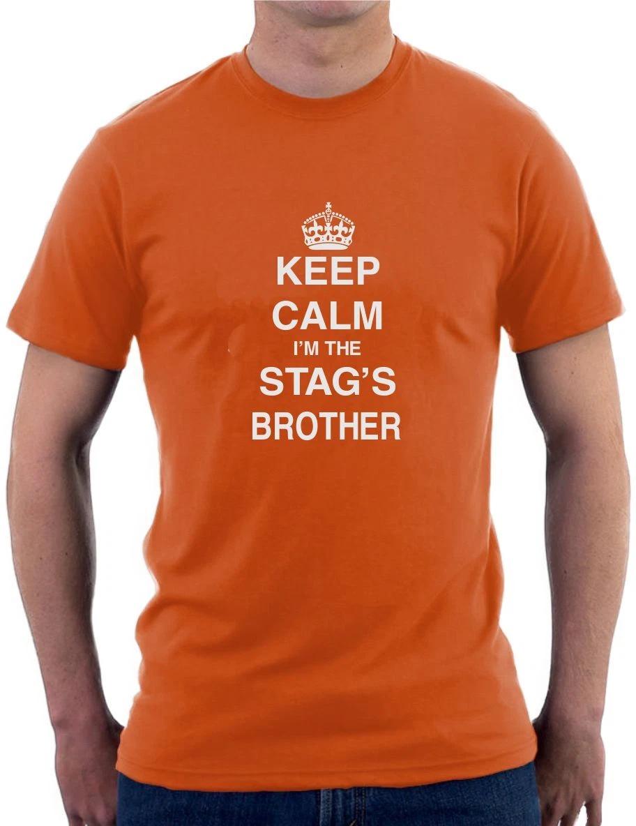 KEEP CALM I M THE STAGS BROTHER - FUNNY WEDDING SLOGAN Mens T-Shirt L