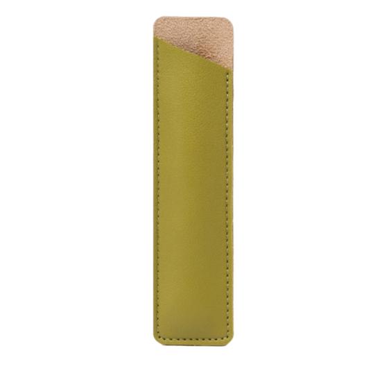 Faux Leather Pen Case for Students Professionals Simple Pencil Pouch Lightweight Protective Sleeve for Fountain Pens Markers Office School Supply светло-зеленый