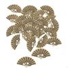 50 Metal Fan Shaped Charms Semicircular Pendents for Earrings Hairpin Jewelry Making Necklace DIY