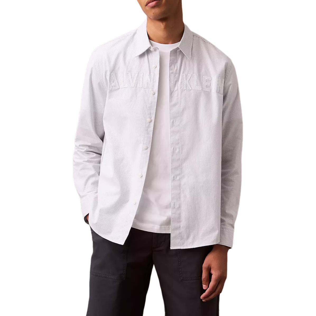 

Calvin Klein Minimalist Comfortable Versatile Casual Button-Up Long Sleeve Shirt Men shirts White 4RB119G-450 S