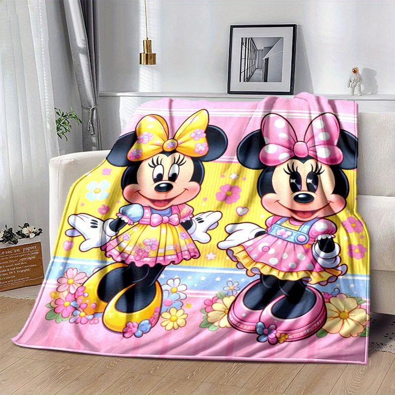 1pc Minnie Printing Blanket - Soft, All-Season Throw for Office Blanket, Car, Travel