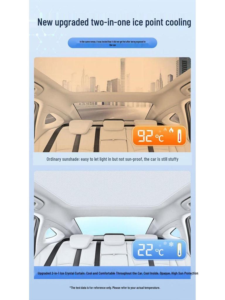 Jike 007 GT Sunroof Sunshade for 25-Year-Old Model - Ice Crystal Protection & Heat Insulation Interior Accessory