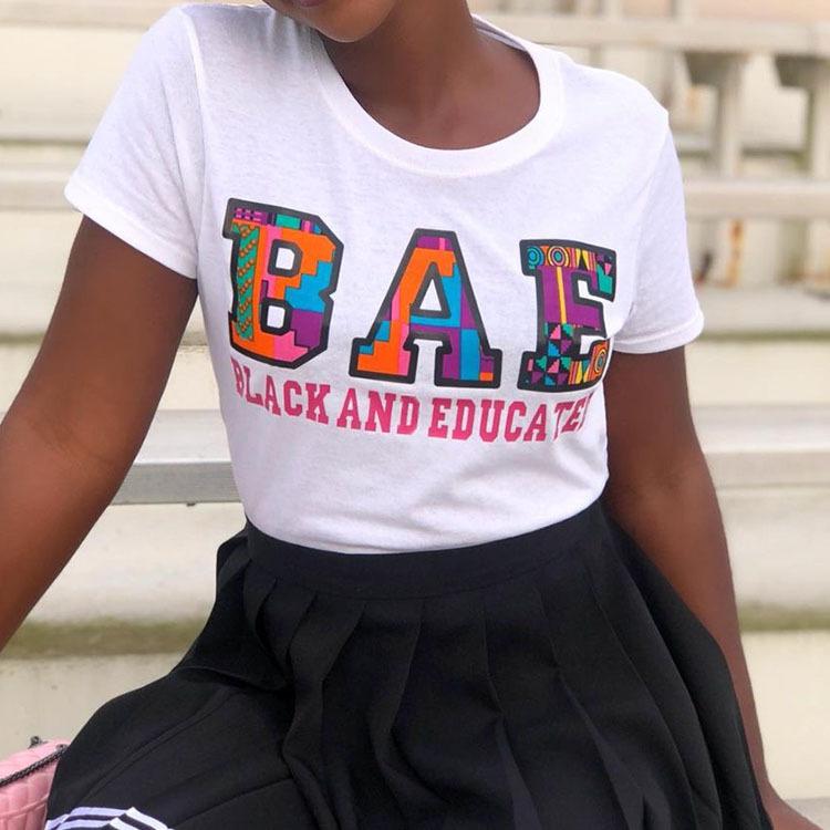 Summer Women Fashion Letters Print T-shirt Short-sleeve Tee Casual Tops