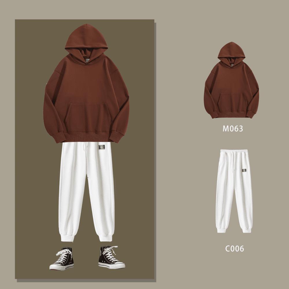 500g Drop Shoulder Fleece Hoodie with Pockets – Thick, Loose Fit Sweatshirt for Couples