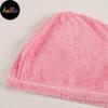 Coral Velvet Hair Drying Towel Ultra Absorbent Twist Head Turban Drying Cap Bat ng Button Hat