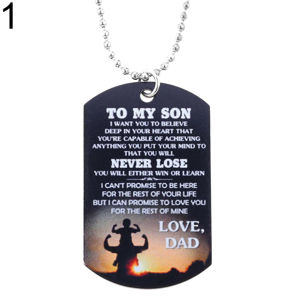 BLUELANS HALSKJEDE Wonderful Love You Military Dog My Son Tag To I Letter Anheng Halskjede/nøkkelring Dame Tilstede