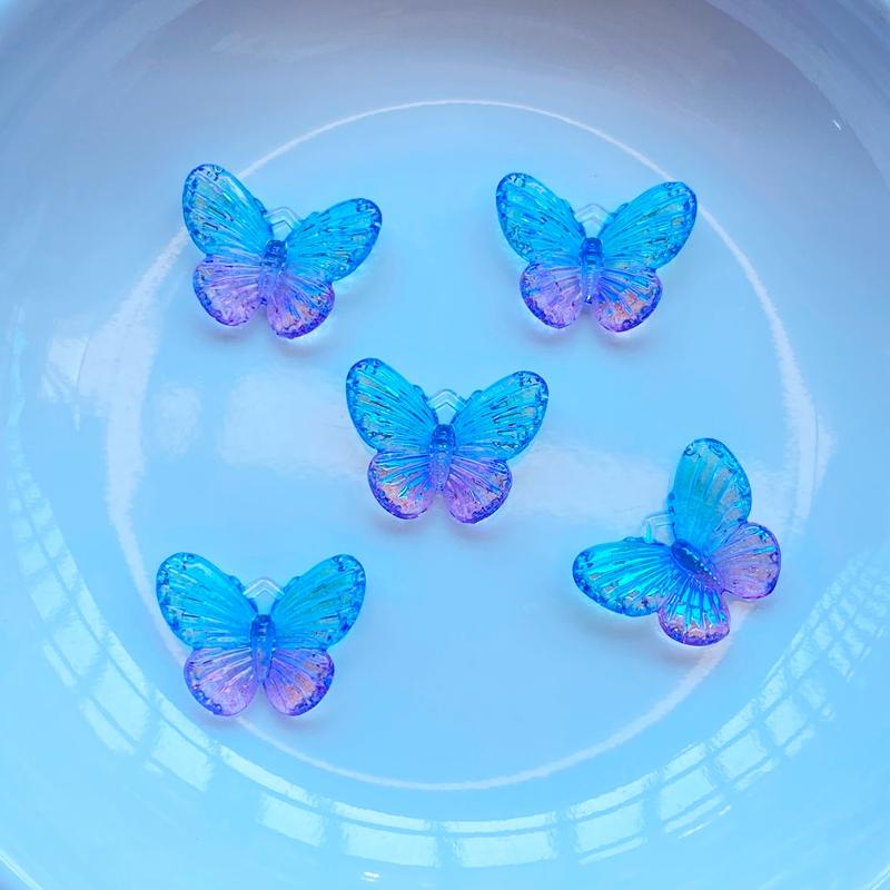 40Pcs New Kawaii Cute 12*16mm Shining Butterfly Flat Back Resin Cabochons Scrapbooking DIY Jewelry Craft Decoration Accessorie