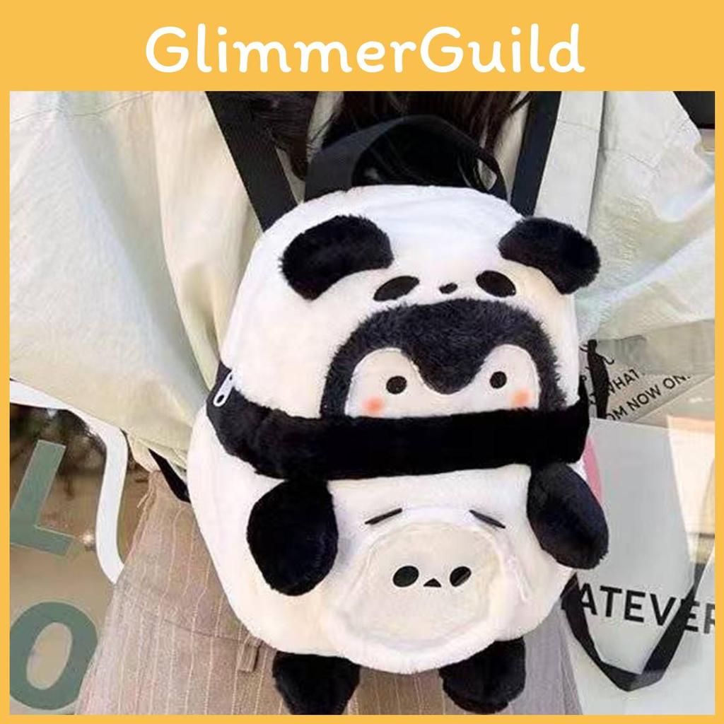 Panda Bag Plush With Zipper Closure For Daily Use And Cute Style Cartoon