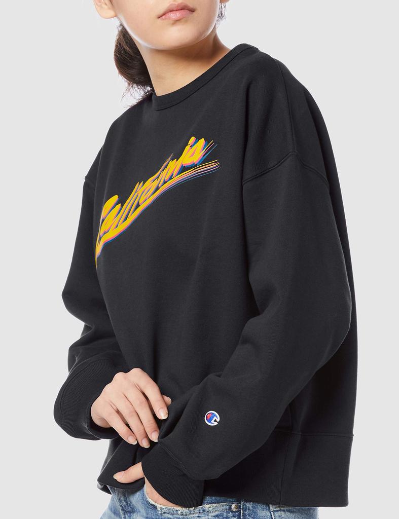 Champion Crew Neck Sweatshirt Size M to Japanese Size CW-R008 Women's Black, (Equivalent M)