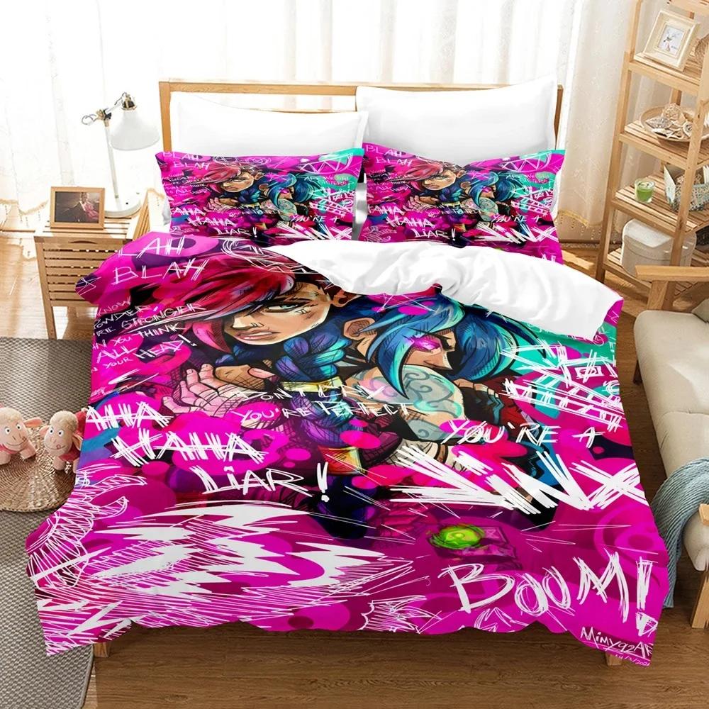 Arcane J-Jinx 3D Printed Bedding Set Pillowcase Duvet Cover Double Twin Full Queen King Adult Kids Bedroom Decoration Gift