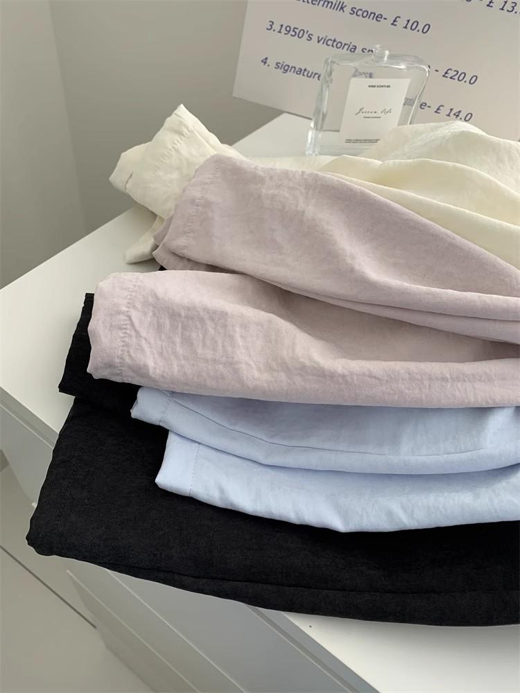 Plus Size Women's Cream Slimming Wide Leg Pants - Milk Skin Paper Fabric