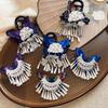 Chinese Style Kniting Butterfly Hair Claws Women'S Purple Long Flower Tassel Shark Grab Clips Vintage Hanfu Headpiece W