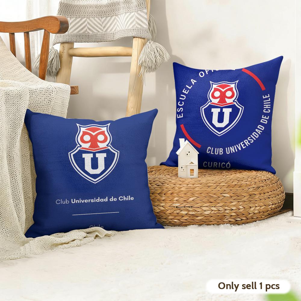 Chile Uuniversity Logo Cushion Cover Organic Linen Square Pillow Case Durable Nonallergenic And Kind To Skin