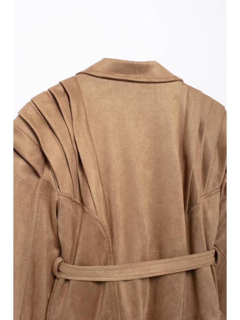 Autumn Women's Street Fashion Lace-up Waist-Cinching Jacket 