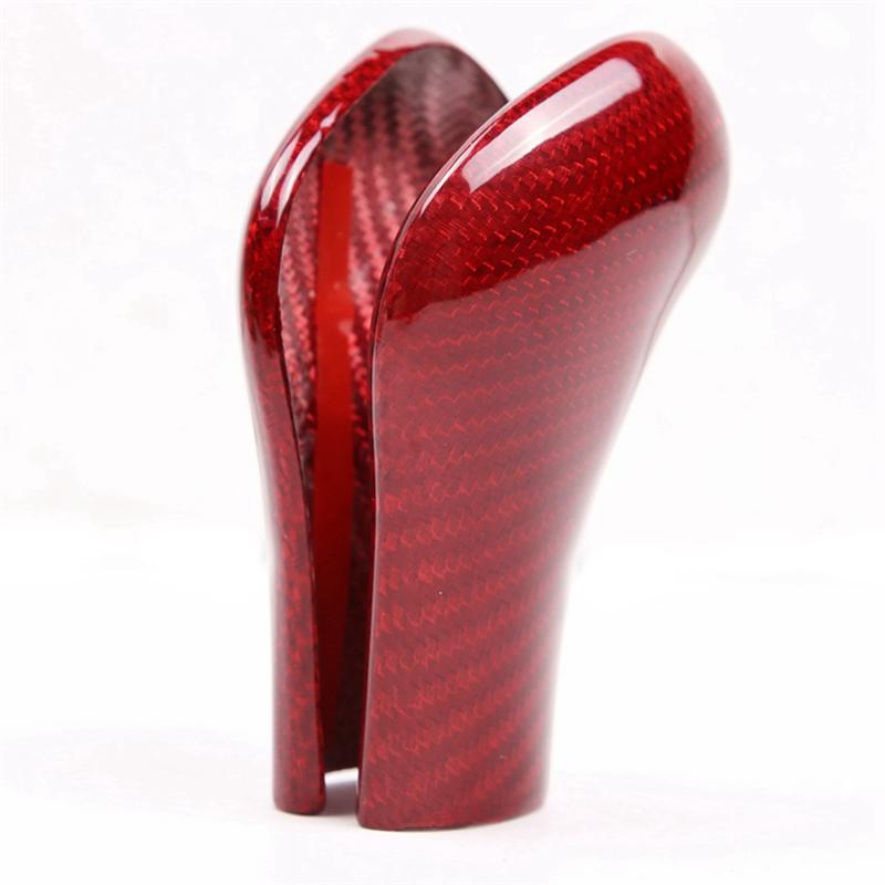Authentic Car Styling Black Carbon Fiber Gear Shift Head Cover Sticker For Porsche Cayenne 2011-2017 Replacement Parts Accessori