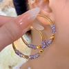 2024 Exaggerated Design Diamond Twisted Hoop Earrings for Women - Unique, Retro Style