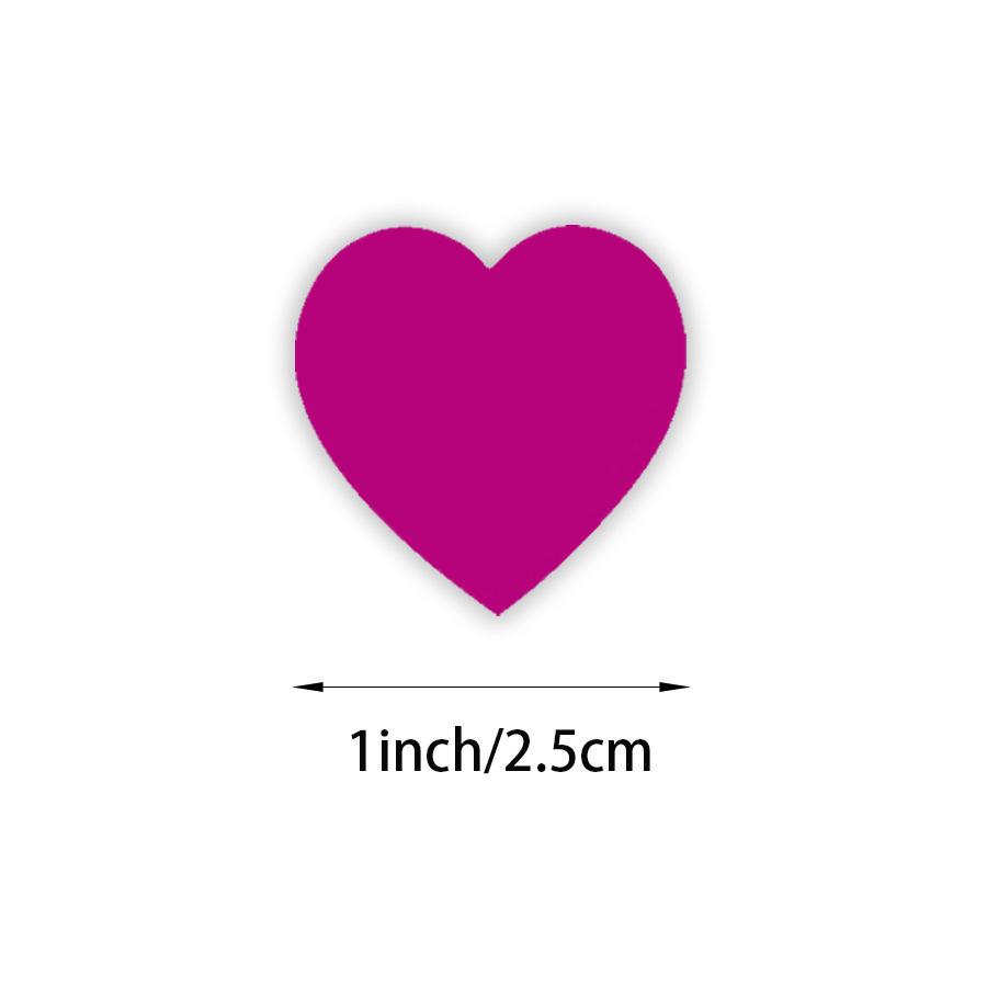 Heart-Shaped Love Stickers - 500 Self-Adhesive Labels per Roll