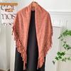 Winter Scarf New Fashion Men's and Women's Knitted Shawl Scarf Neck Piercing Large Triangle Scarf Shoulder Tassel Shawl Outside