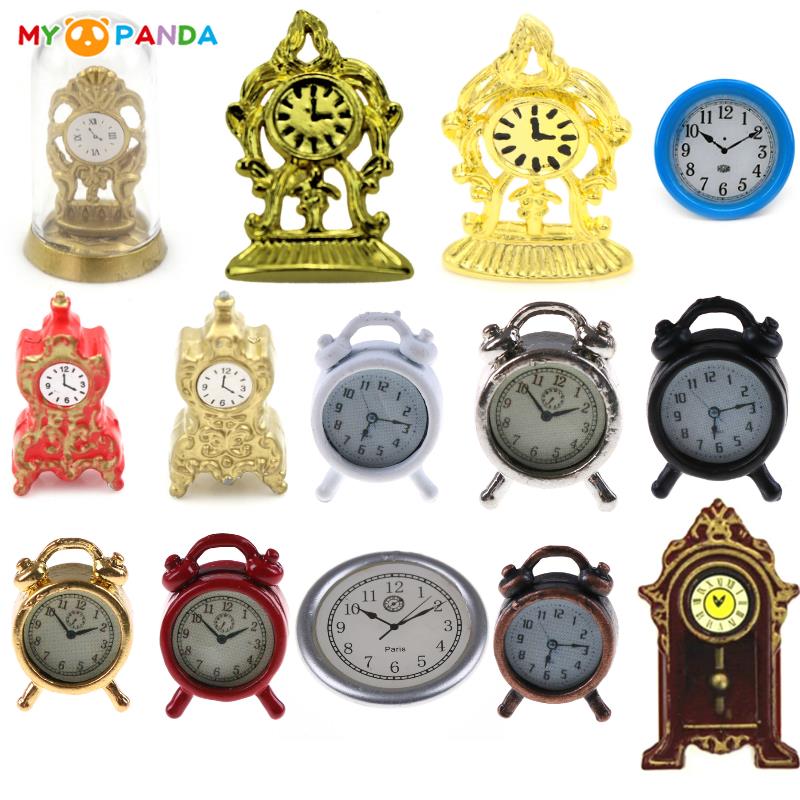 Scale 1:12 Alarm Clock Mini Home Decoration Dollhouse Miniature Toy Lovely Doll Kitchen Living Room Accessories