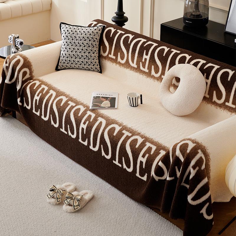 

Чехол для дивана из овечьей шерсти с принтом, зимнее полотенце для дивана на флисовой подкладке, новый плюшевый чехол для дивана, чехол для дивана 180*230cm