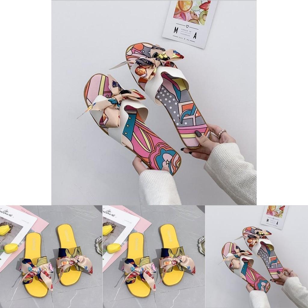 Stylish Women's Bow Sliders Silky Butterfly Sandals Perfect For Summer Beach Parties