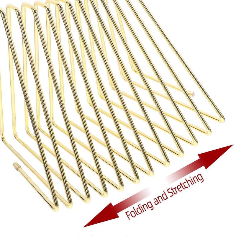 Golden Telescopic Iron Expandable Bookshelf for Desk Use