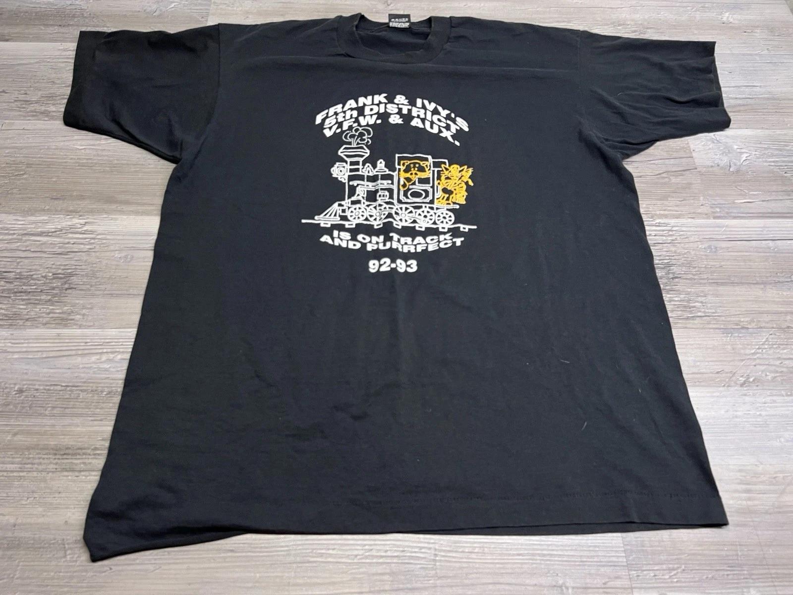 

Vintage 90s VFW Support T-Shirt Frank & Ivy s Single Stitch Humor Tee Mens Sz XL 3XL