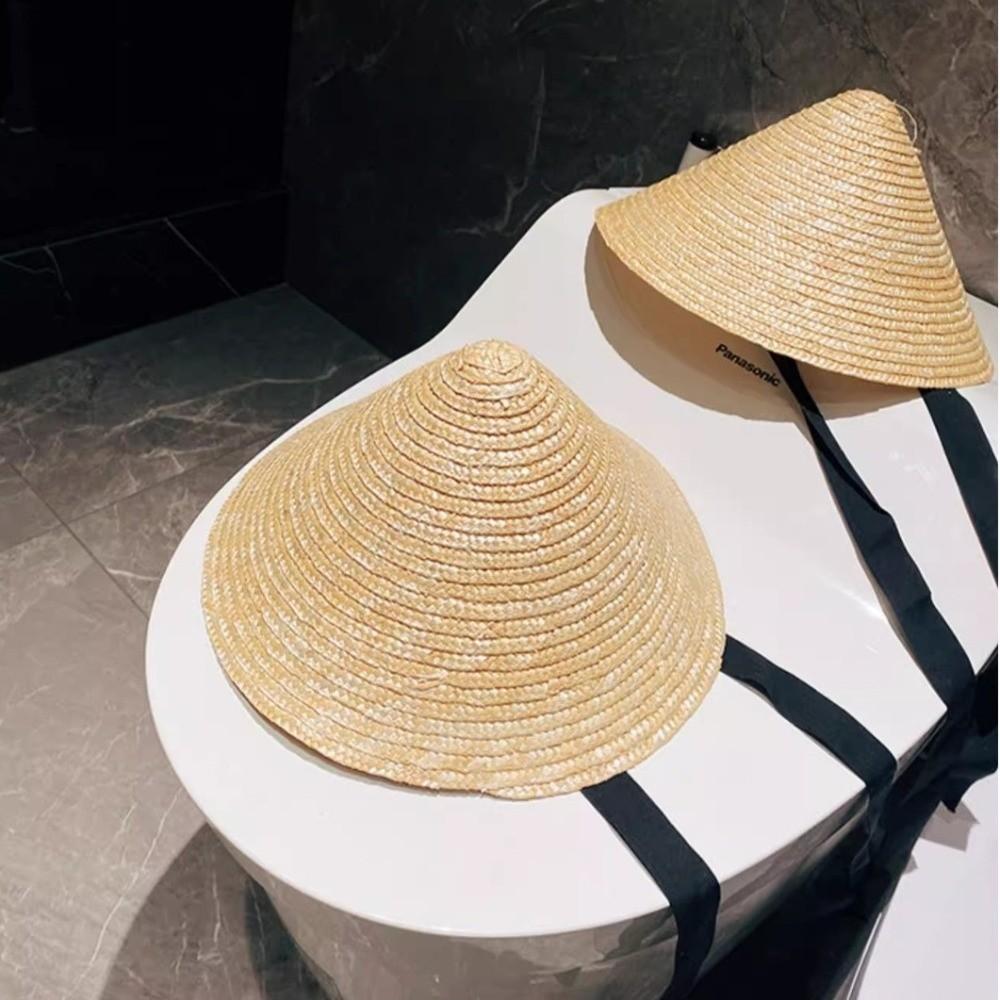 Korean Kids Sun Hat Big Brim Straw Visor Cap for Children Girls Straw Hat  Seaside Vacation