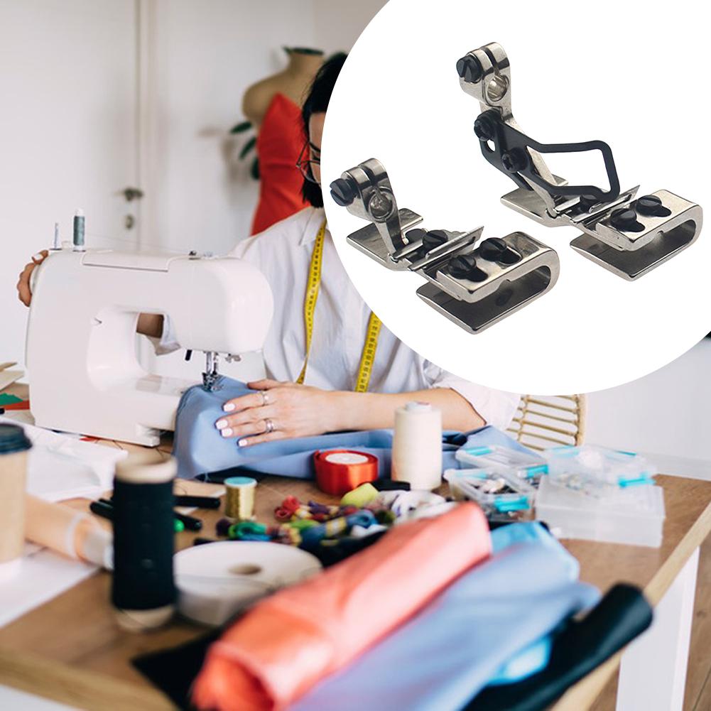 Metal Overlock Presser Foot,Four-Wire Sewing Crimp Presser Foot Sewing Machine Parts Portable Sewing Machine Accessories