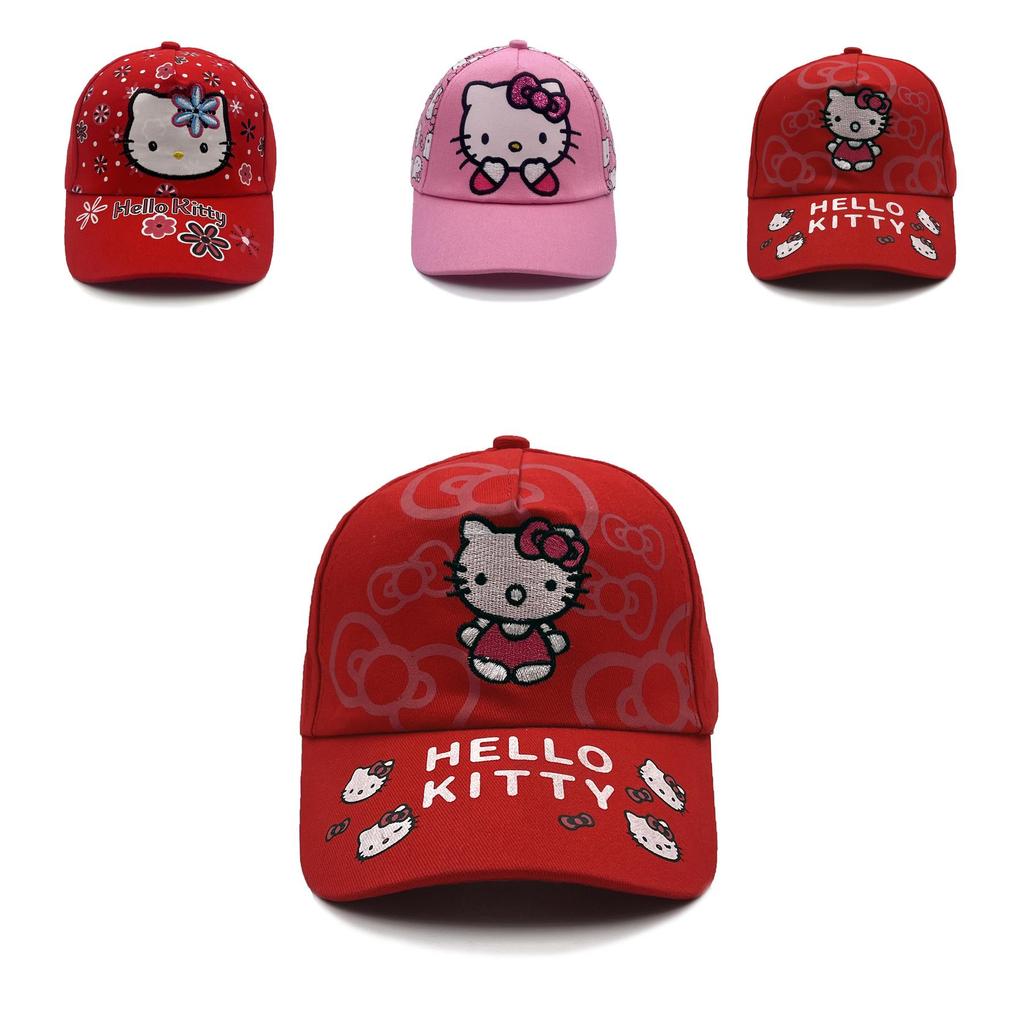 Kt Katze Cartoon Baseballkappe mit Sonnenschutz Atmungsaktive Baumwolle für Kinder und Jugendliche