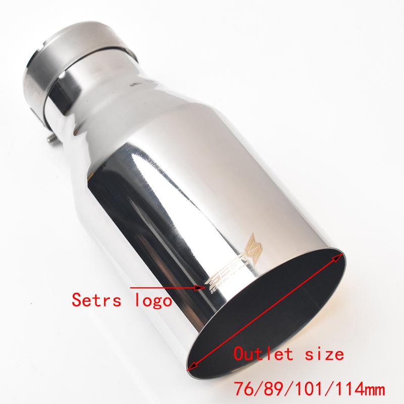 1Pc 304 SUS Universal Stainless Steel Inline Flange Exhaust Pipe  Muffler Tip Flat Cut