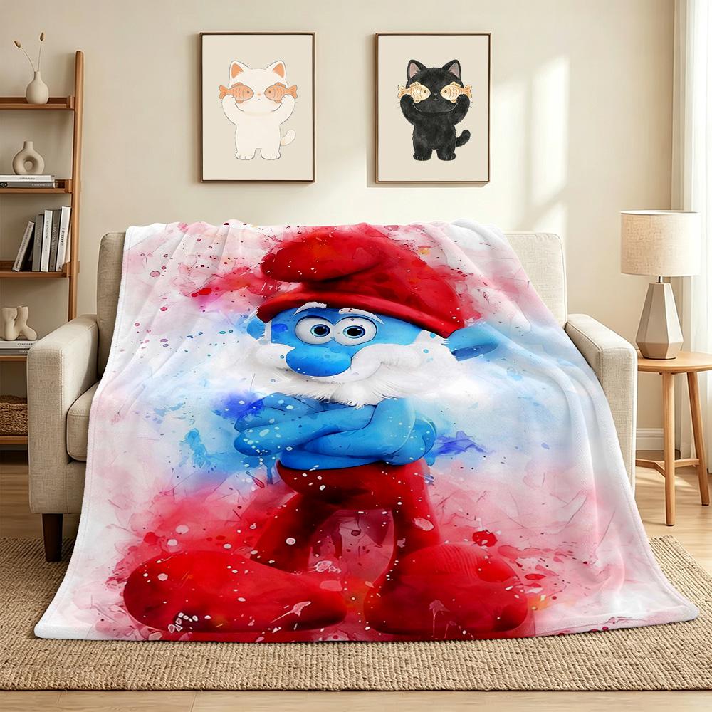 Smurf Fantasy Flannel Blanket Throw Blanket Soft Warm Sofa Bed Camping Car home Decor Unique Christmas Gift C9301967