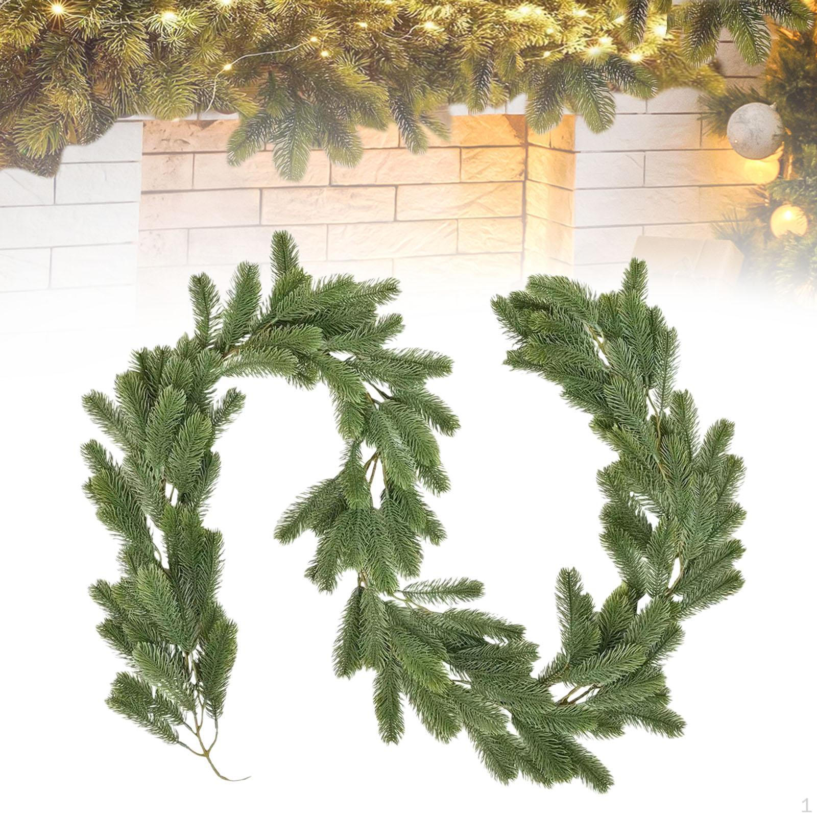 Зеленый венок 200 см для декора pine green