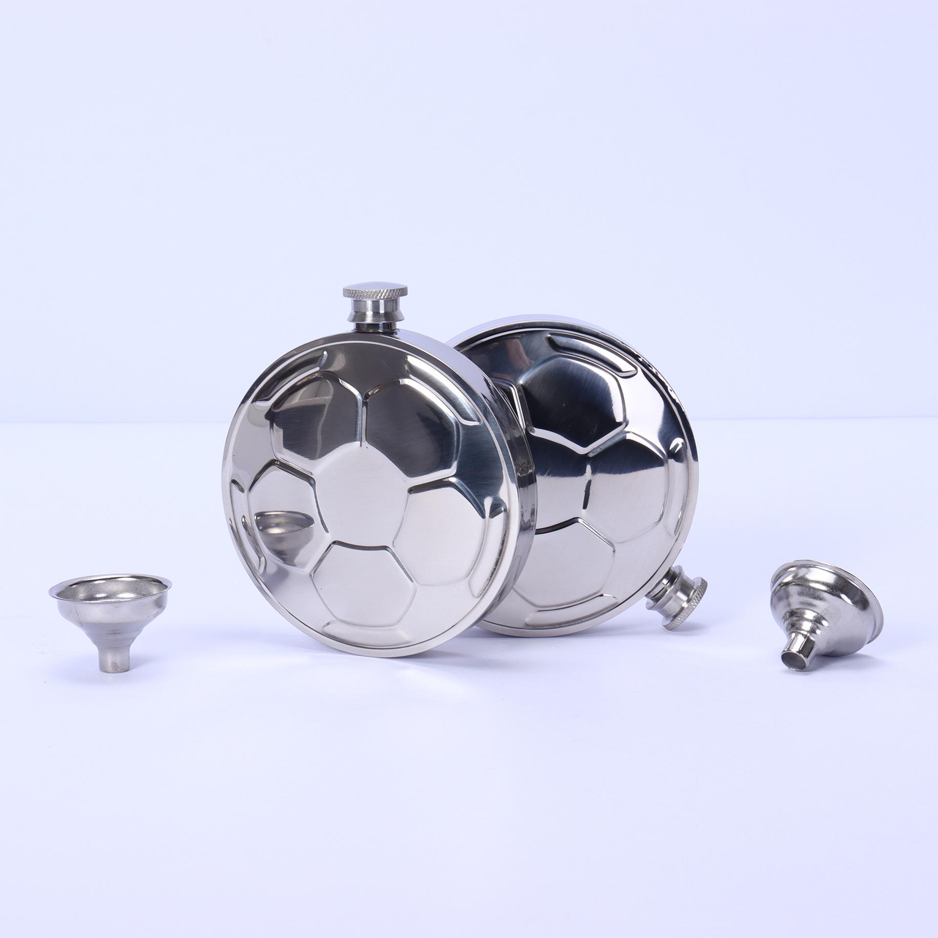 

Stainless Steel Football World Cup Hip Flask - Portable Promotional Gift 101-200 ml срібний
