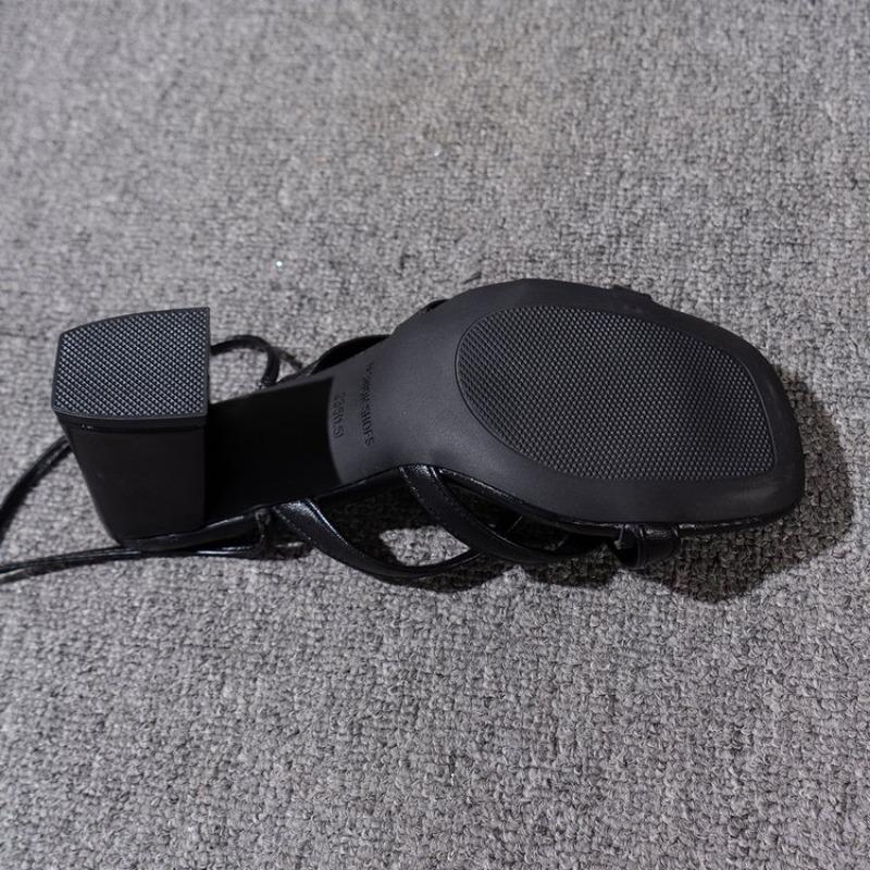 New Summer Women White Elegant Cross Strap Solid Color Square Toe High Heels Woman Open Toe Fashion Sexy Banquet Roman Sandals