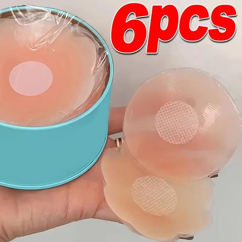 6Pcs Resuable Silicone Nipple Cover Liners Adhesive Breast Pads Invisible Chest Stickers for Women Sticky Bra Pads Accessories
