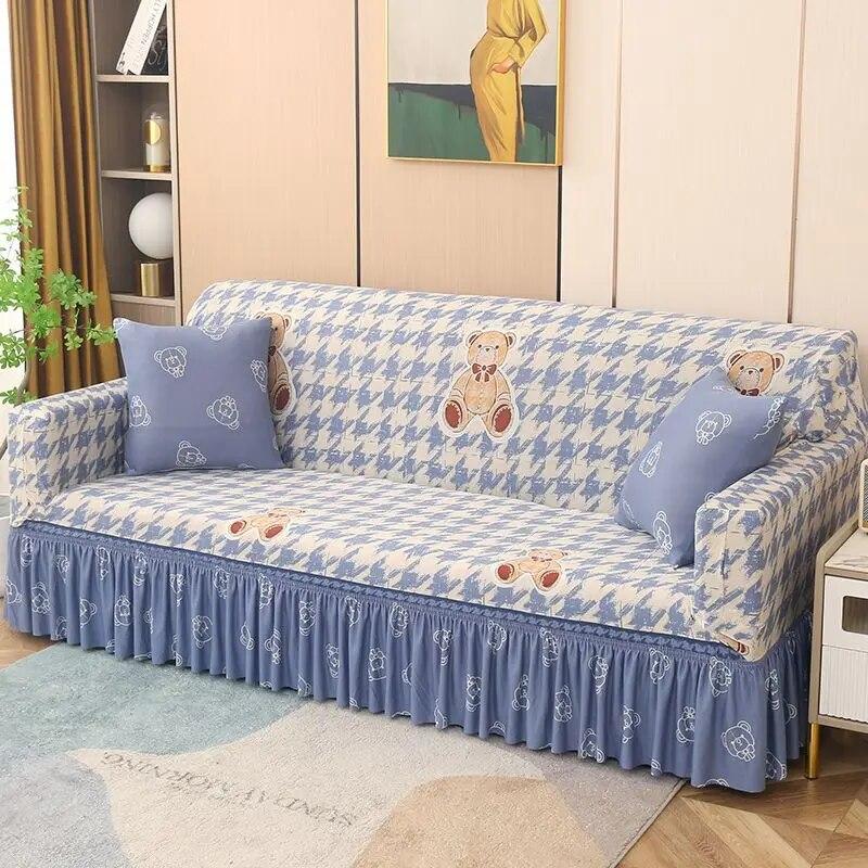 Modern Minimalist Large Skirt Elastic Sofa Cover Full Coverage Sofa Cover Universal Four Seasons AB Edition Sofa Napkin