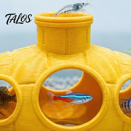Fish Tank Stress Reducer 3D Printed Hollow Submarine Decorations, Aquarium Shrimp Hideout Ornament Ornament, Hiding Cave Shelter for Betta Lizards