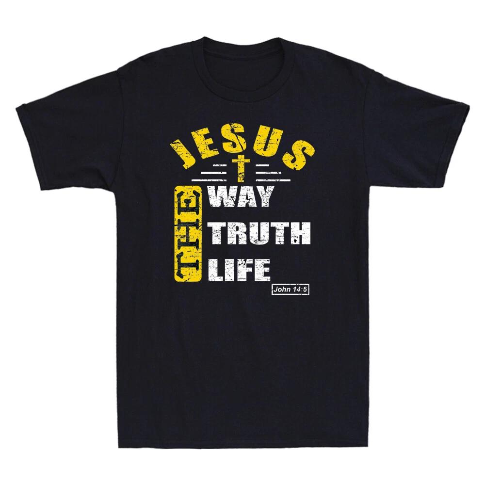 Jesus The Way The Truth And The Life John 146 Funny Quotes Vintage Men s T-Shirt L