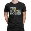 Ανδρικά μπλουζάκια με λογότυπο The Stone Roses Αστεία μπλουζάκι από καθαρό βαμβάκι με στρογγυλή λαιμόκοψη Χριστουγεννιάτικο μπλουζάκι με κοντομάνικο ρούχα Καλοκαίρι
