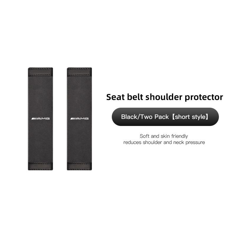 

Car Seat Belt Suede Leather Shoulder Protection Cover Keychain For Mercedes Benz AMG Smart Fortwo 451 450 453 EQ Forfour Coupe C