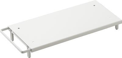 Yamazaki Turm Untertisch Plastiktütenhalter, Weiß, Ca.. B13,5 x T30,5-52,5 x H4,5cm, Unterküchenregal-Mülleimer mit Griff, Modell 3332