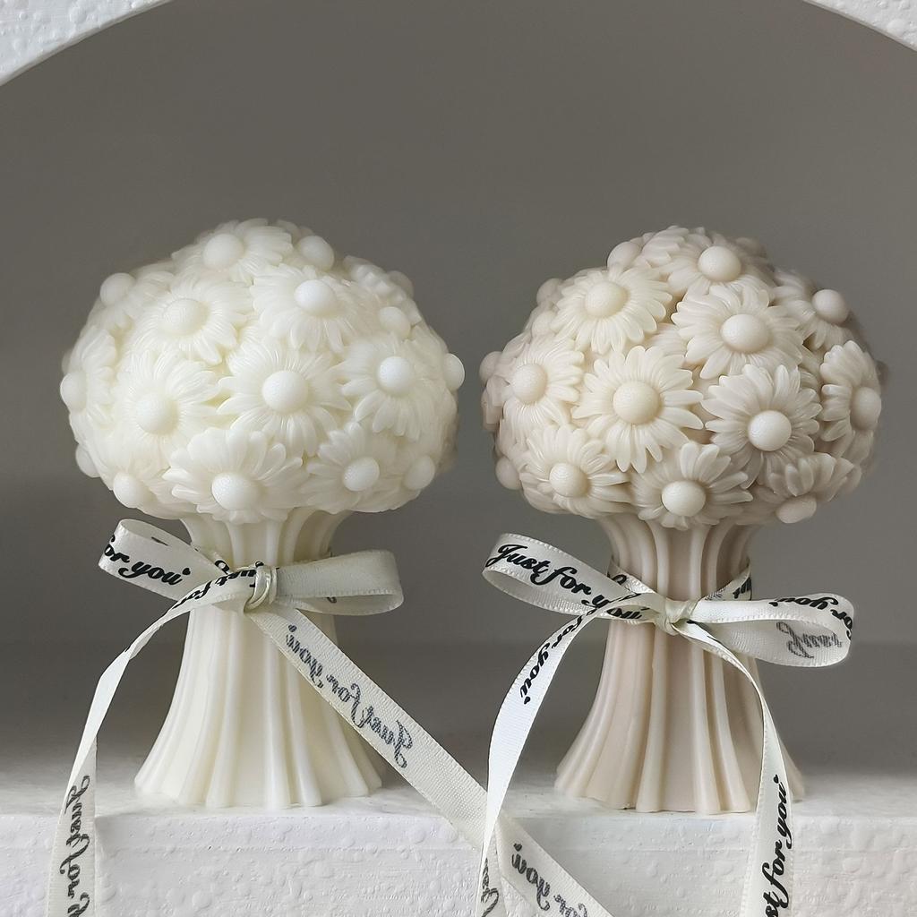 Daisy Flower Bouquet Aroma Candle Silicone Mold DIY Hand Rose Bouquet Handmade Soap Diffuser Stone Drip Mold