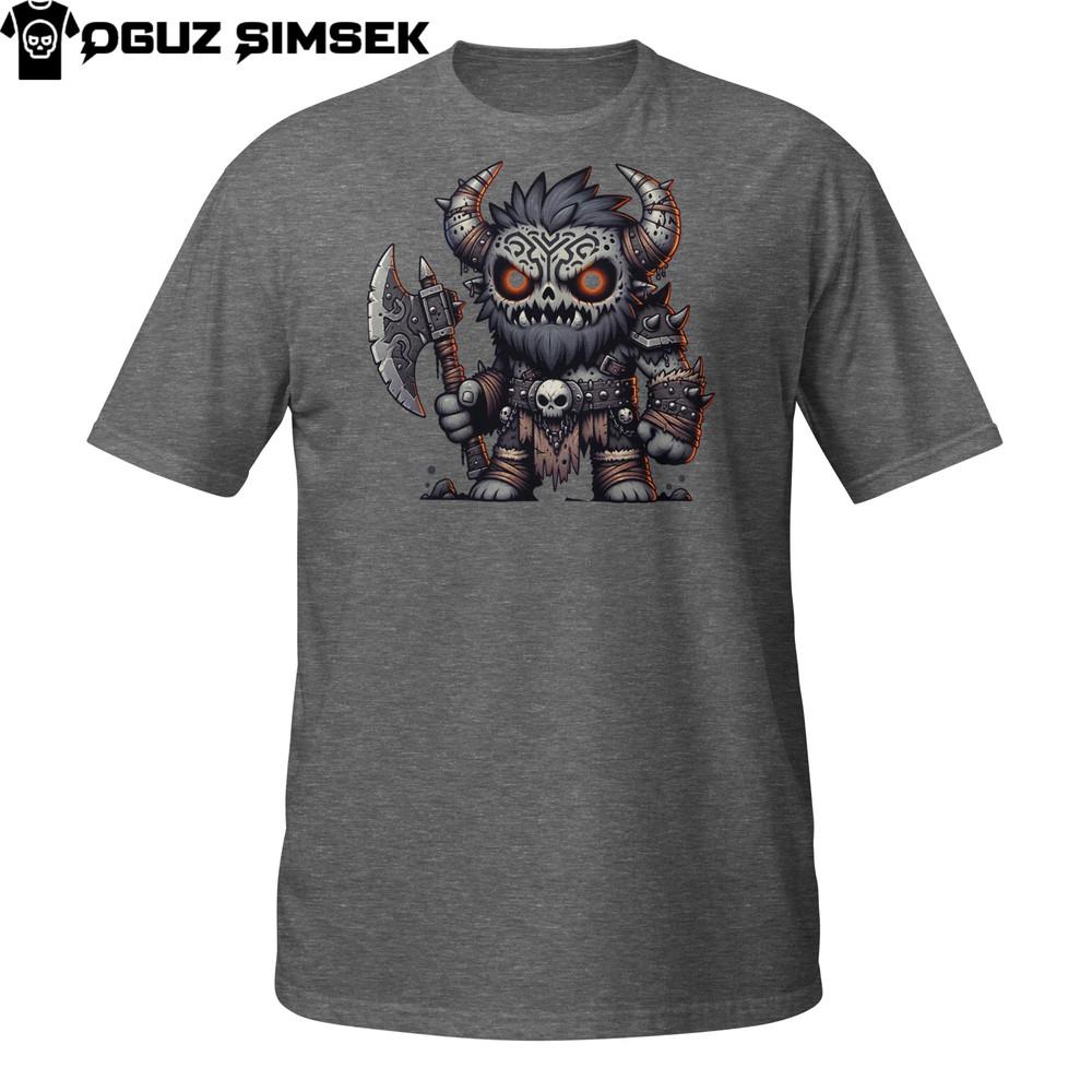 

Chibi Demon Warrior T-Shirt | Cute Dark Viking Axe Monster | Gothic Battle Tee S