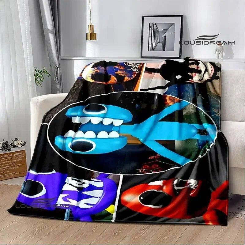 Game Rainbow Friends Cartoon Printed Blankets Warm Flange Blanket Picnic Blanket Blankets for Beds Bed Linings Birthday Gift