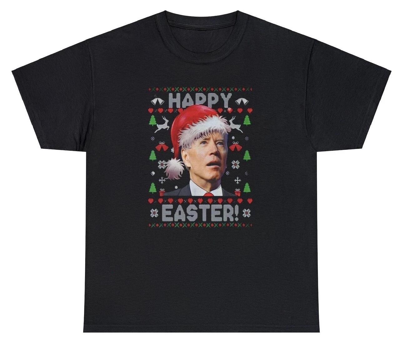 Happy Easter Joe Biden T Shirt Funny Christmas Sleepy Joe Republican Humor Tee 2XL
