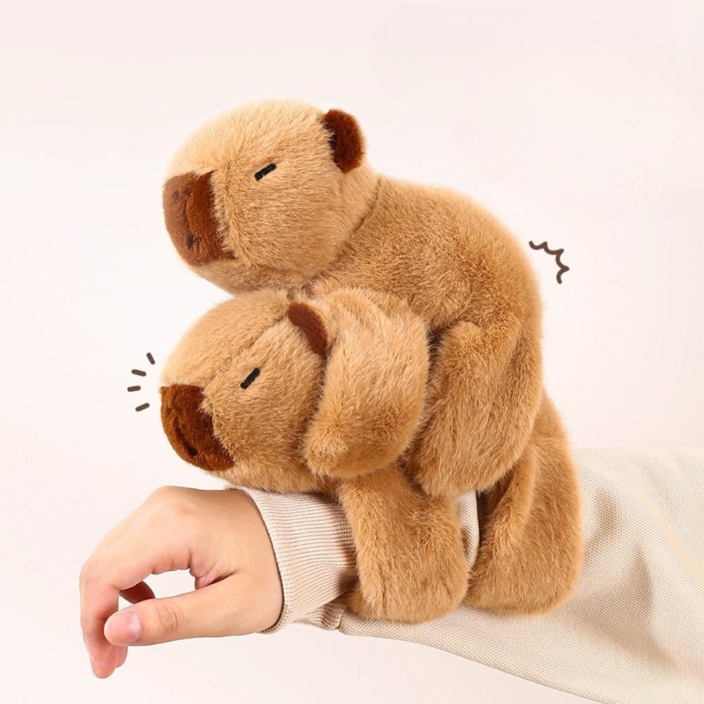 Adorabile Capibara Animale Schiaffo Snap Avvolgente Braccialetto Da Polso Peluche Animale Ripieno Kawaii Capibara Anello Da Mano Braccialetto Bambino Giocattoli Divertenti